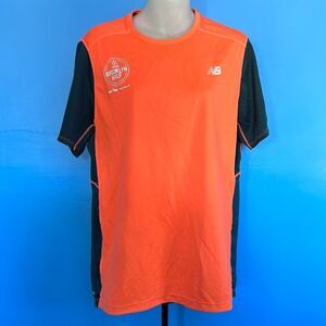 New Balance T-Shirt Orange Black Short Sleeve Size M Medium Athletic Sports Tee